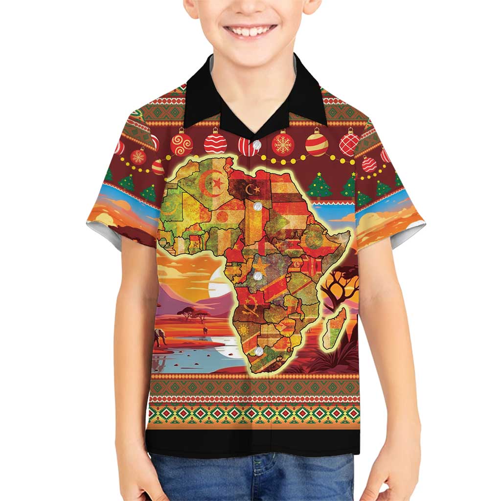 African Heritage and Celebrated Christmas Family Matching Off Shoulder Maxi Dress and Hawaiian Shirt - Wonder Print Shop