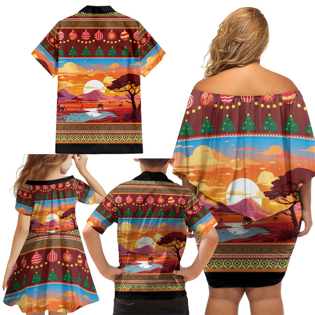 African Heritage and Celebrated Christmas Family Matching Off Shoulder Short Dress and Hawaiian Shirt - Wonder Print Shop