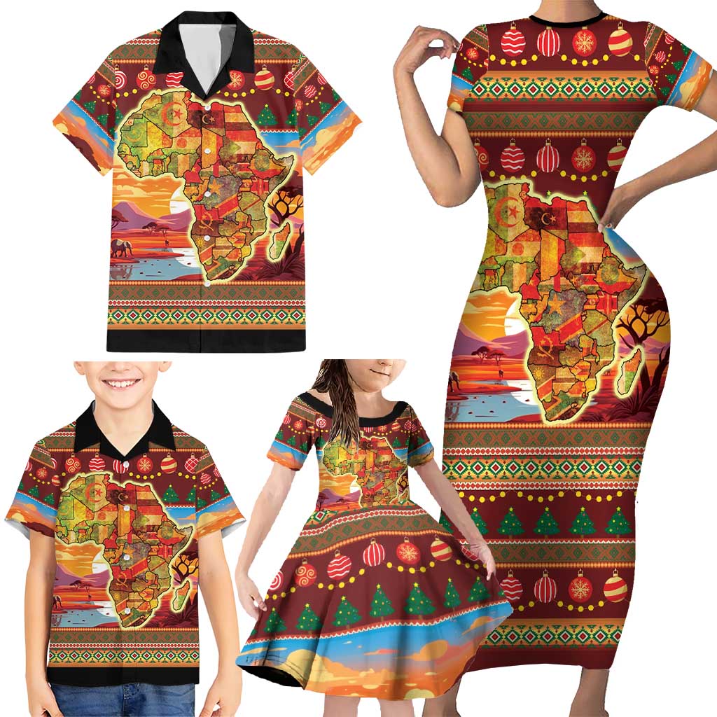 African Heritage and Celebrated Christmas Family Matching Short Sleeve Bodycon Dress and Hawaiian Shirt - Wonder Print Shop