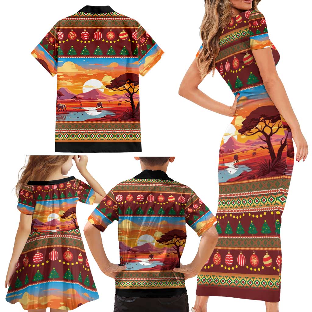 African Heritage and Celebrated Christmas Family Matching Short Sleeve Bodycon Dress and Hawaiian Shirt - Wonder Print Shop
