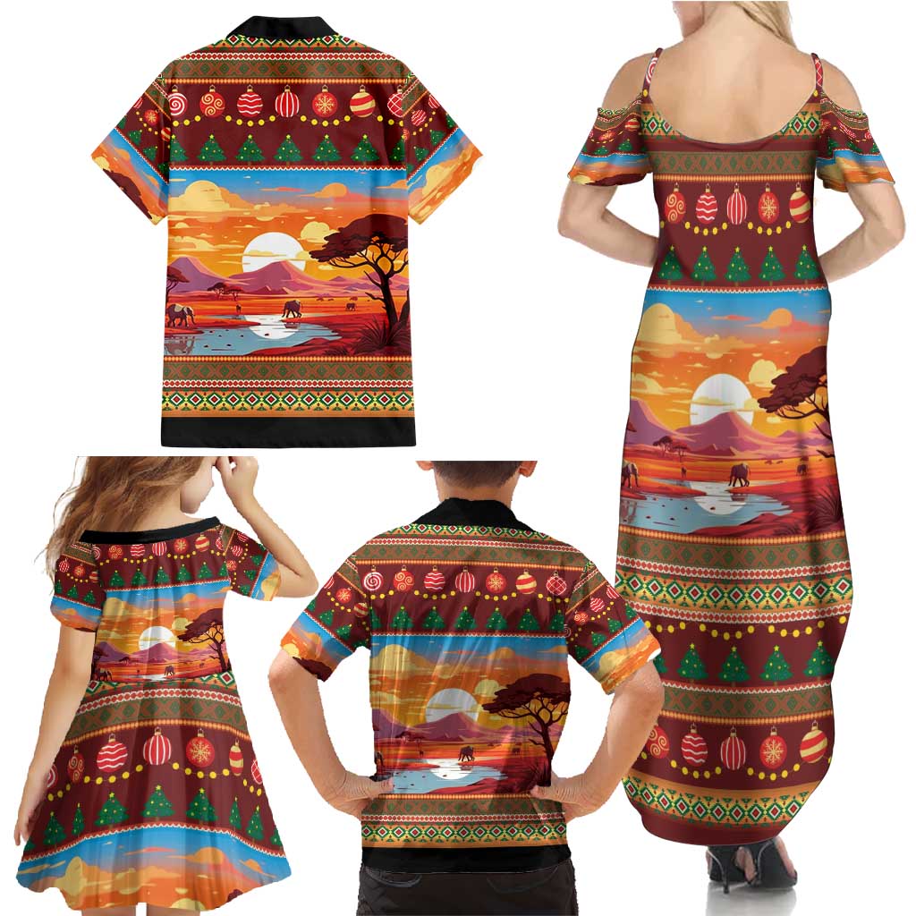 African Heritage and Celebrated Christmas Family Matching Summer Maxi Dress and Hawaiian Shirt - Wonder Print Shop