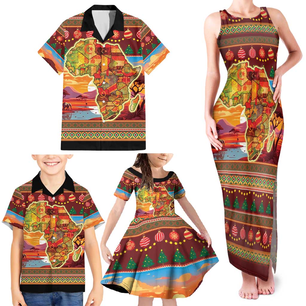African Heritage and Celebrated Christmas Family Matching Tank Maxi Dress and Hawaiian Shirt - Wonder Print Shop