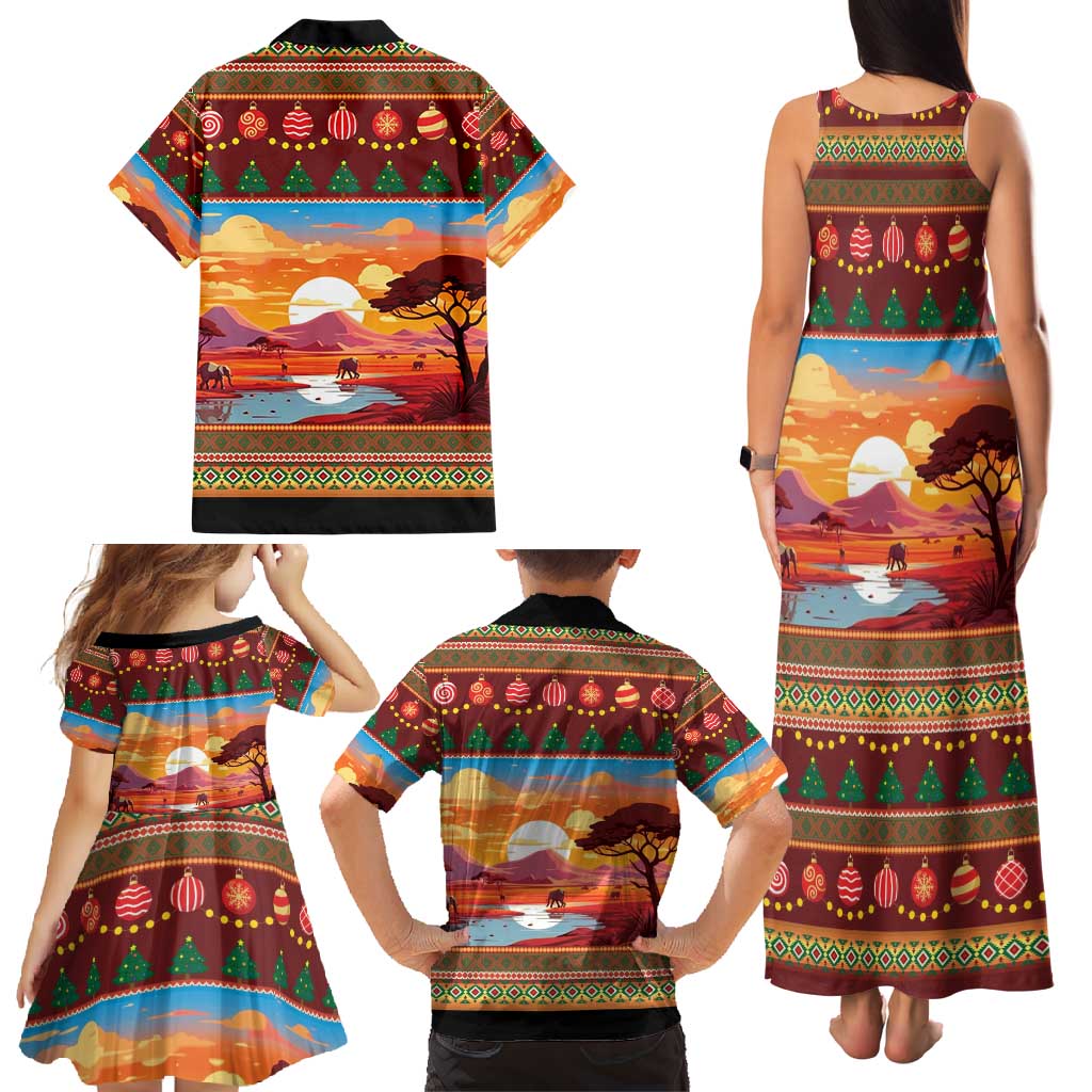 African Heritage and Celebrated Christmas Family Matching Tank Maxi Dress and Hawaiian Shirt - Wonder Print Shop