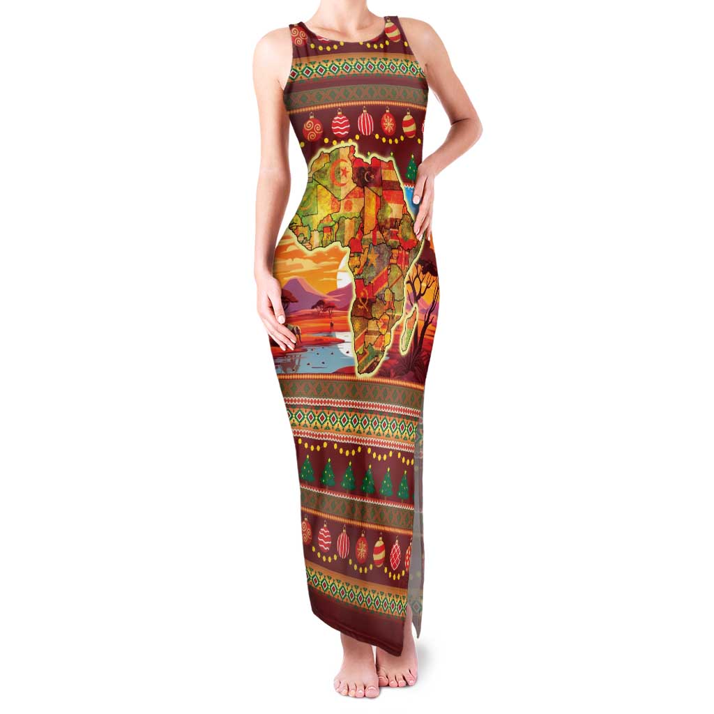 African Heritage and Celebrated Christmas Family Matching Tank Maxi Dress and Hawaiian Shirt - Wonder Print Shop