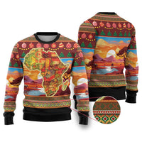 African Heritage and Celebrated Christmas Ugly Christmas Sweater - Wonder Print Shop