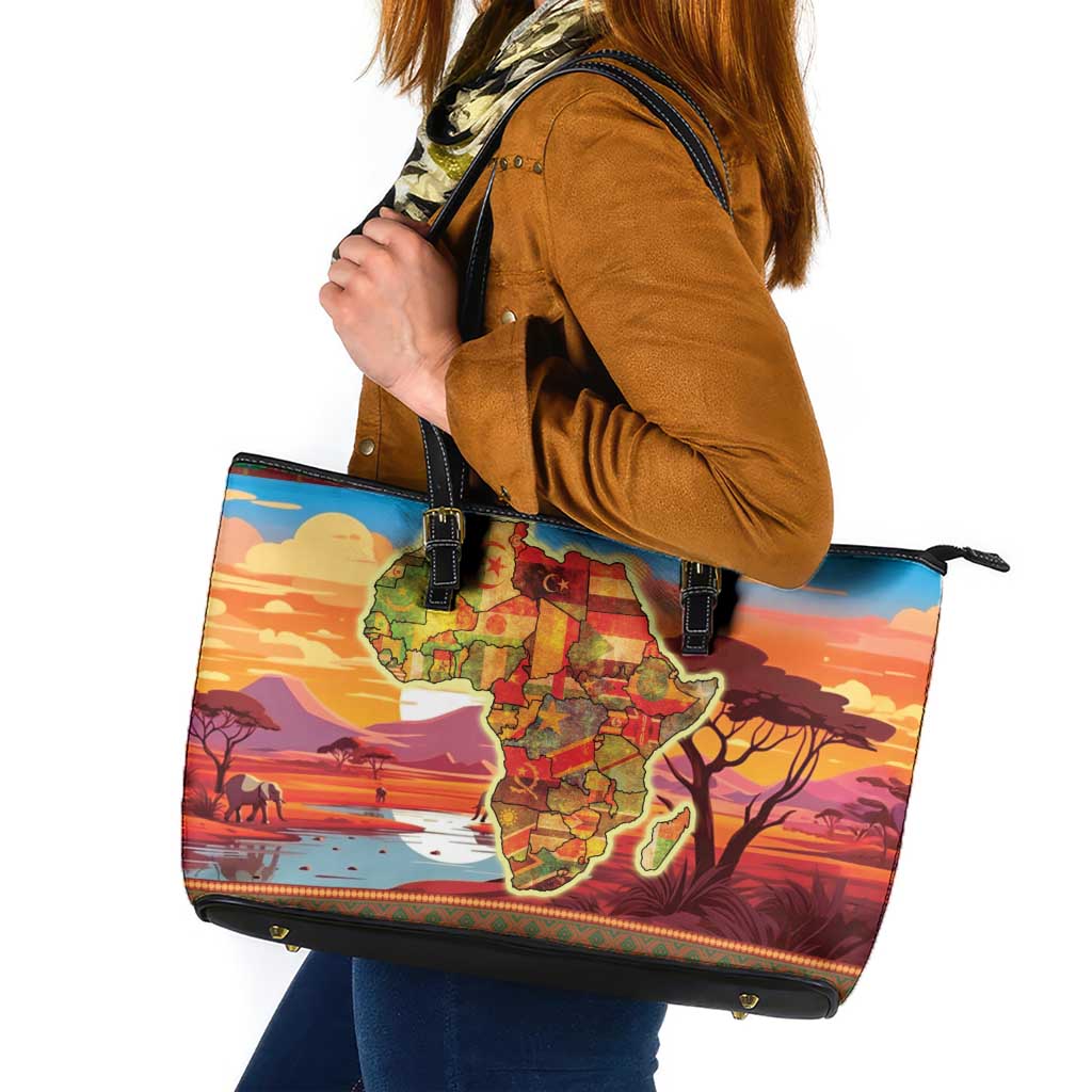 African Heritage and Celebrated Christmas Leather Tote Bag - Wonder Print Shop