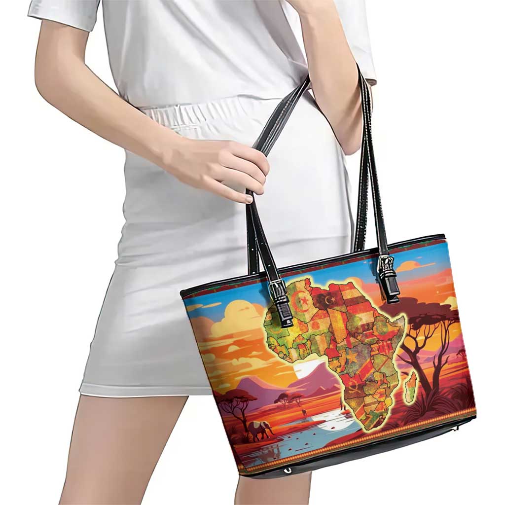 African Heritage and Celebrated Christmas Leather Tote Bag - Wonder Print Shop