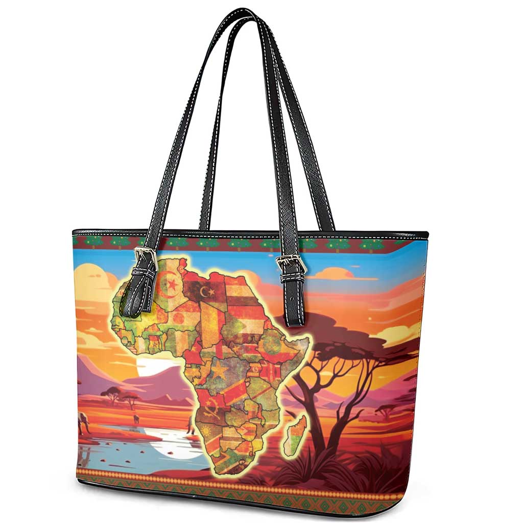 African Heritage and Celebrated Christmas Leather Tote Bag - Wonder Print Shop