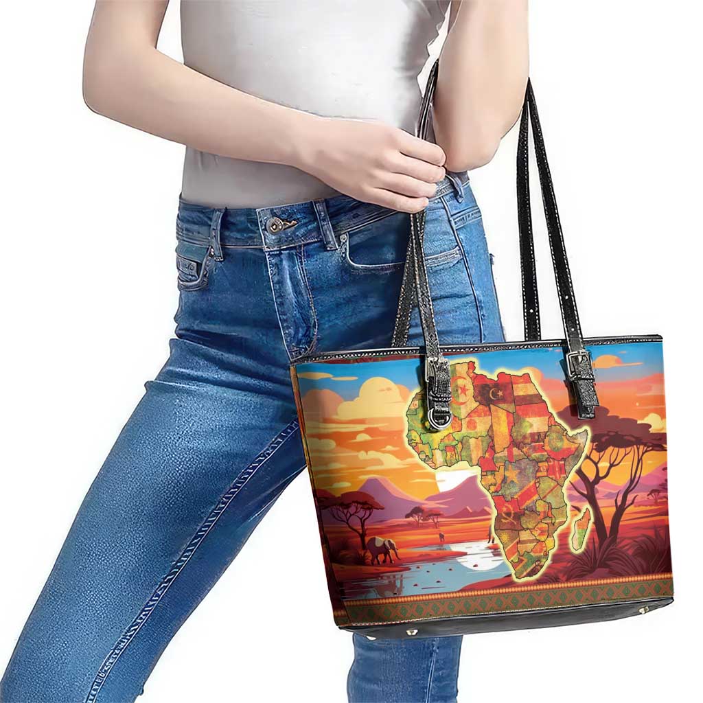 African Heritage and Celebrated Christmas Leather Tote Bag - Wonder Print Shop
