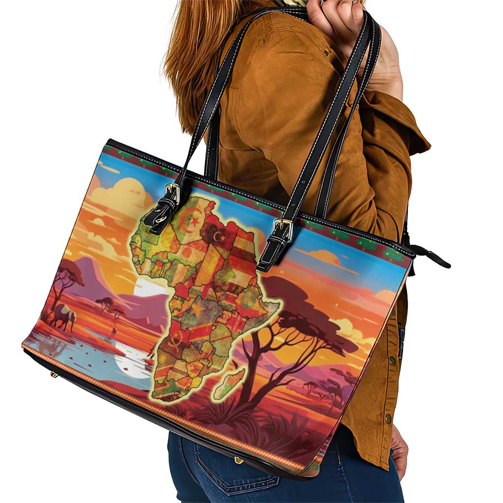 African Heritage and Celebrated Christmas Leather Tote Bag - Wonder Print Shop