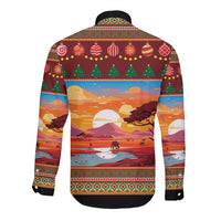 African Heritage and Celebrated Christmas Long Sleeve Button Shirt - Wonder Print Shop