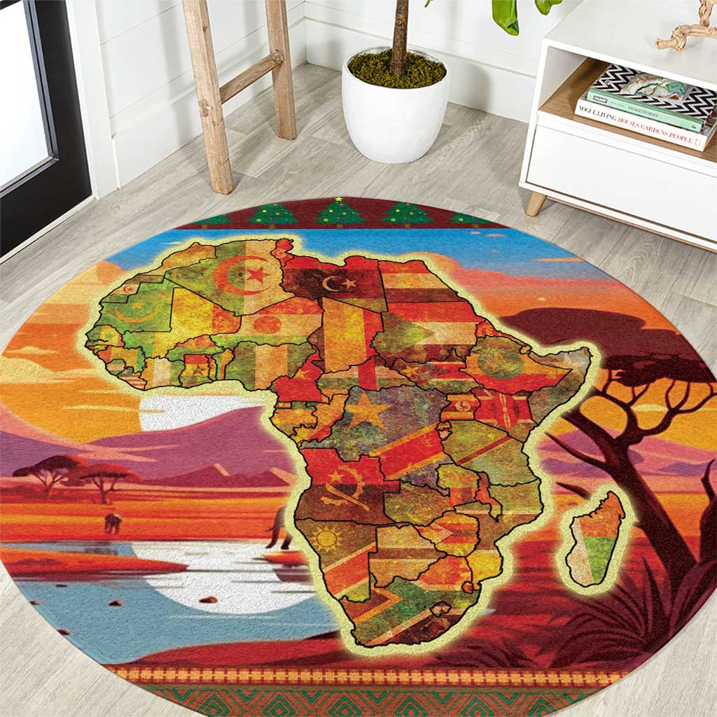 African Heritage and Celebrated Christmas Round Carpet