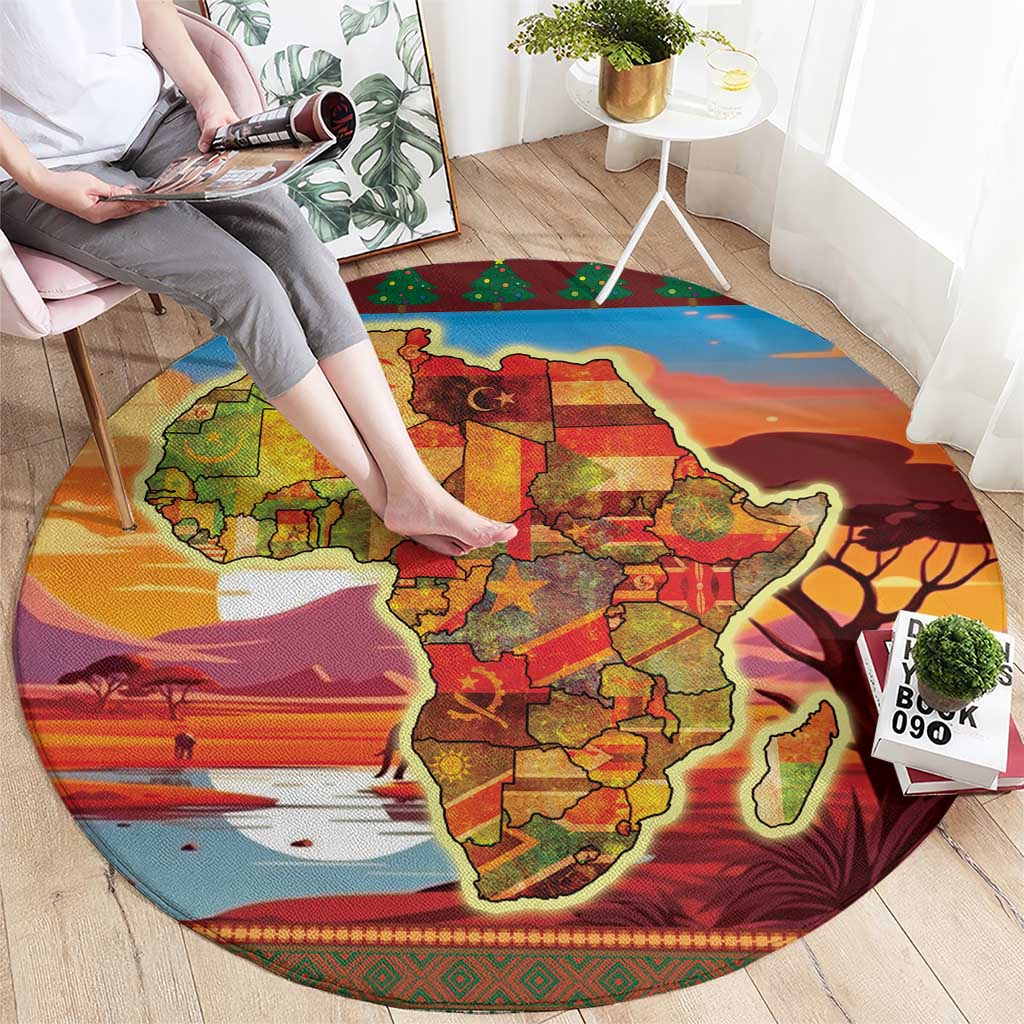African Heritage and Celebrated Christmas Round Carpet