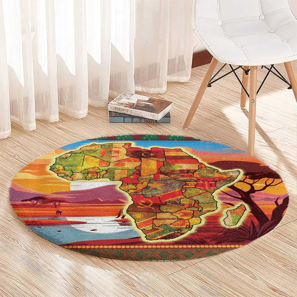 African Heritage and Celebrated Christmas Round Carpet