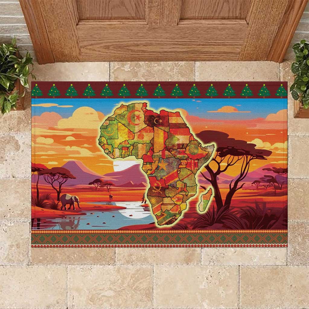 African Heritage and Celebrated Christmas Rubber Doormat - Wonder Print Shop