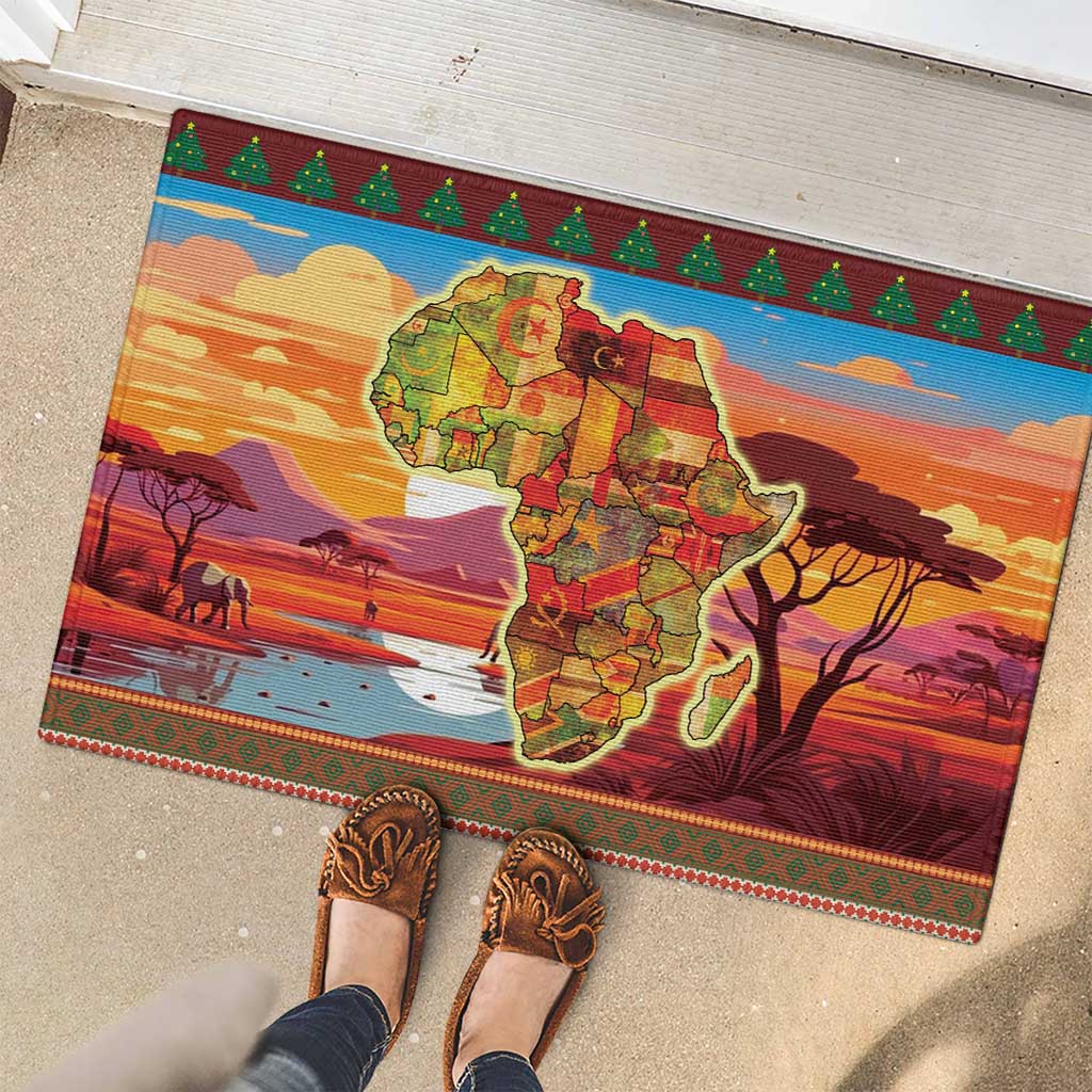African Heritage and Celebrated Christmas Rubber Doormat - Wonder Print Shop