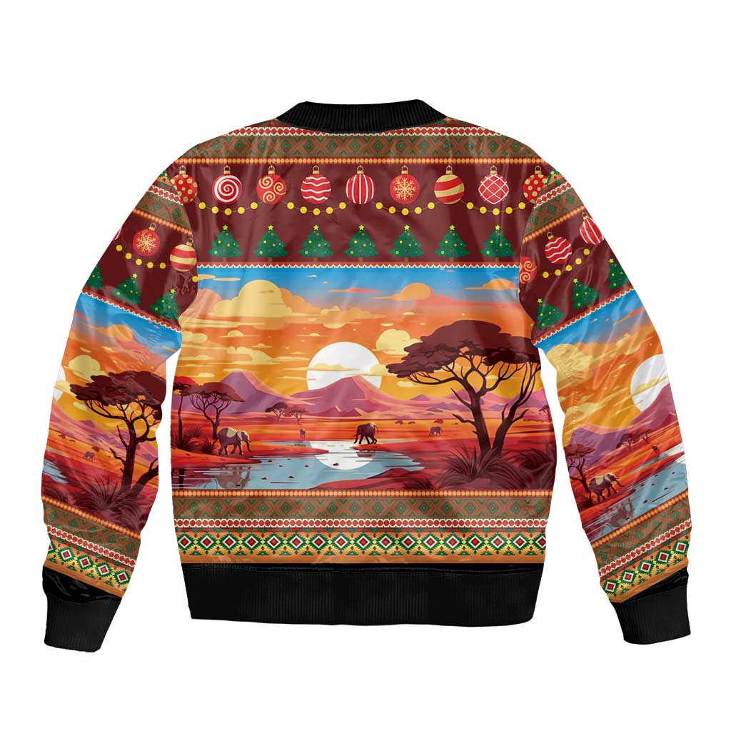 African Heritage and Celebrated Christmas Sleeve Zip Bomber Jacket - Wonder Print Shop