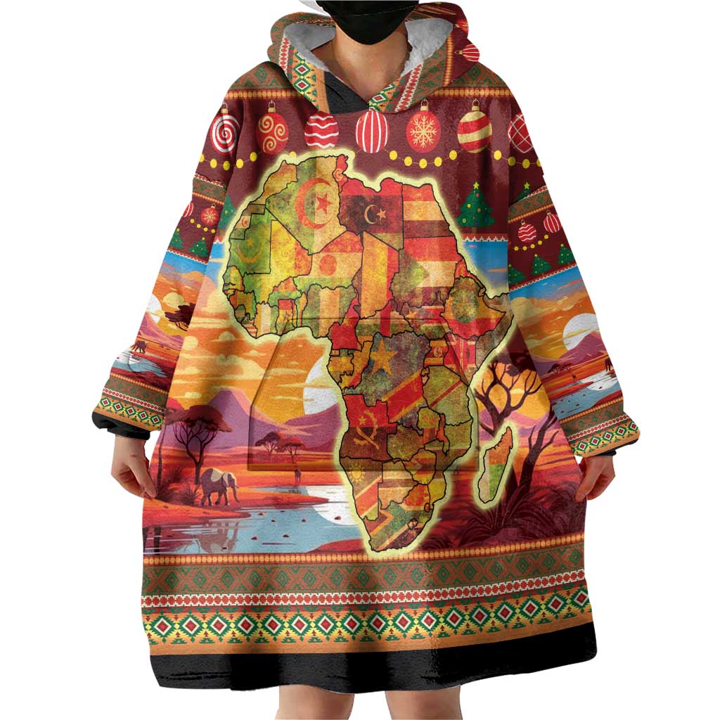 African Heritage and Celebrated Christmas Wearable Blanket Hoodie - Wonder Print Shop