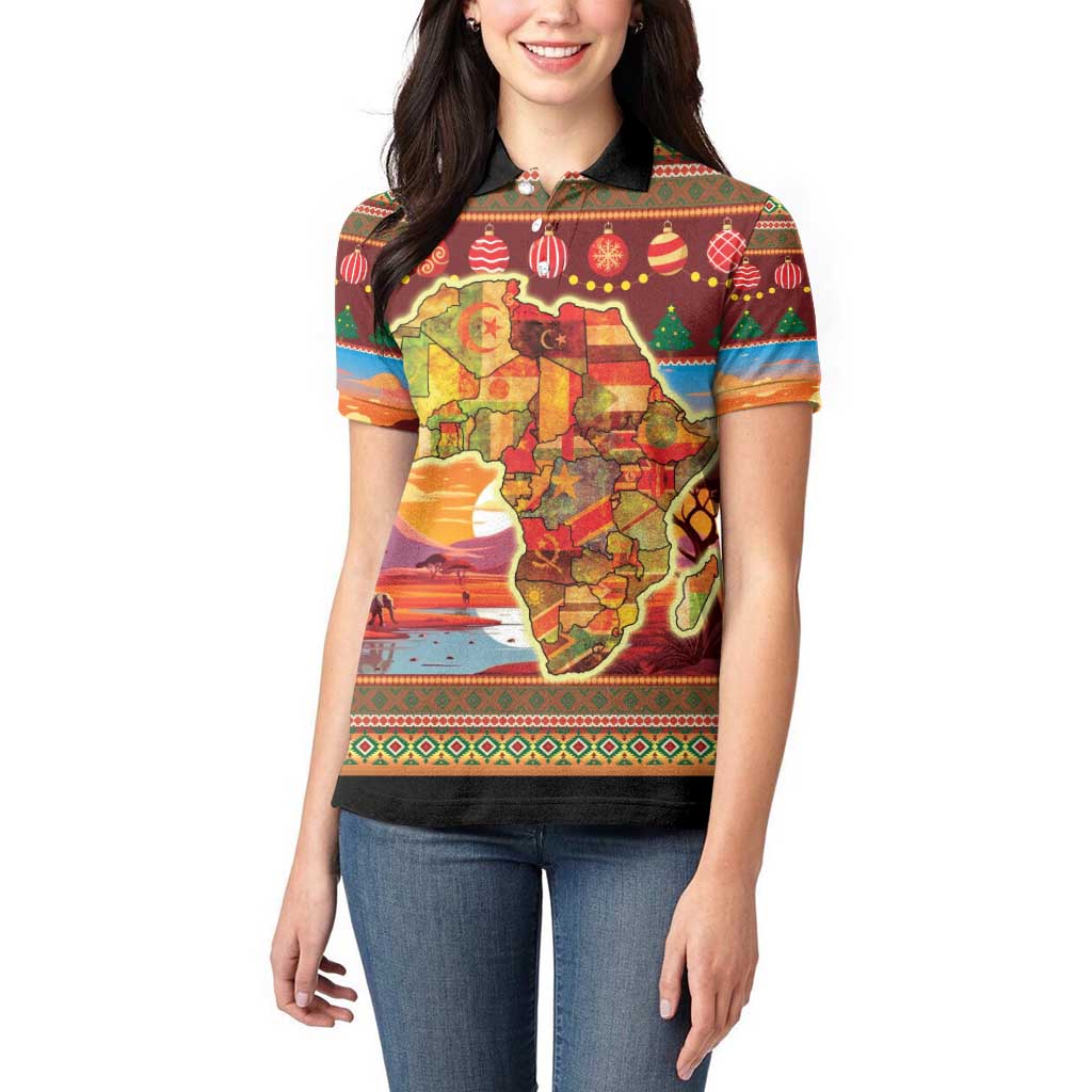 African Heritage and Celebrated Christmas Women Polo Shirt - Wonder Print Shop