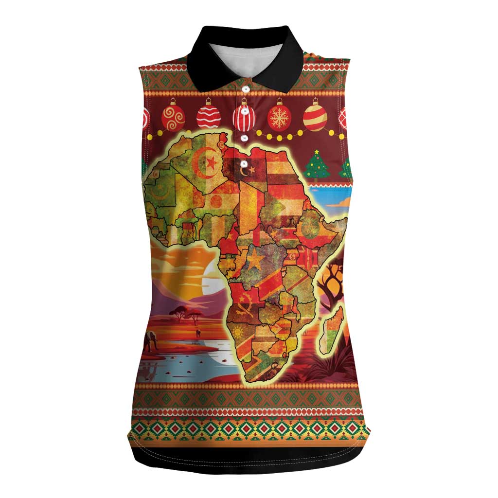 African Heritage and Celebrated Christmas Women Sleeveless Polo Shirt - Wonder Print Shop