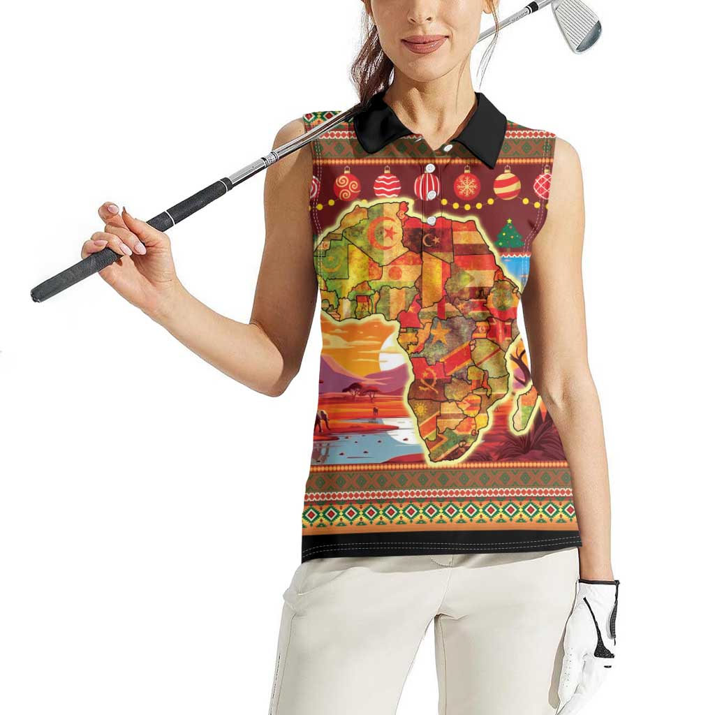 African Heritage and Celebrated Christmas Women Sleeveless Polo Shirt - Wonder Print Shop