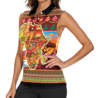 African Heritage and Celebrated Christmas Women Sleeveless Polo Shirt - Wonder Print Shop