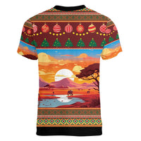 African Heritage and Celebrated Christmas Women V-Neck T-Shirt - Wonder Print Shop