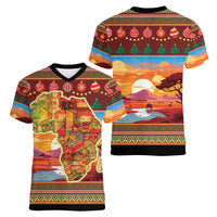 African Heritage and Celebrated Christmas Women V-Neck T-Shirt - Wonder Print Shop