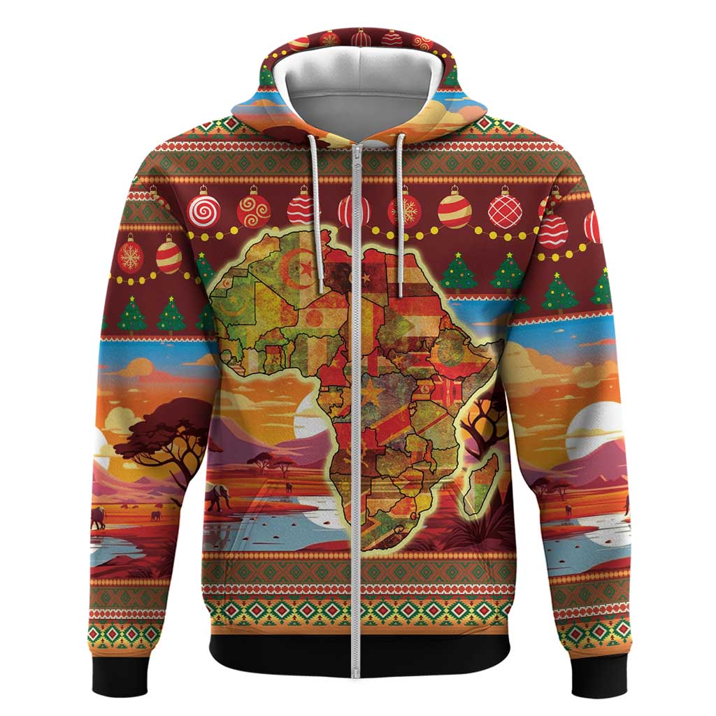 African Heritage and Celebrated Christmas Zip Hoodie - Wonder Print Shop
