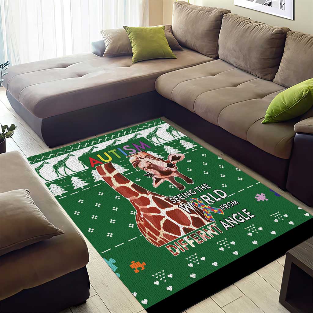Giraffe Autism Area Rug Seeing The World From Different Angles - Wonder Print Shop