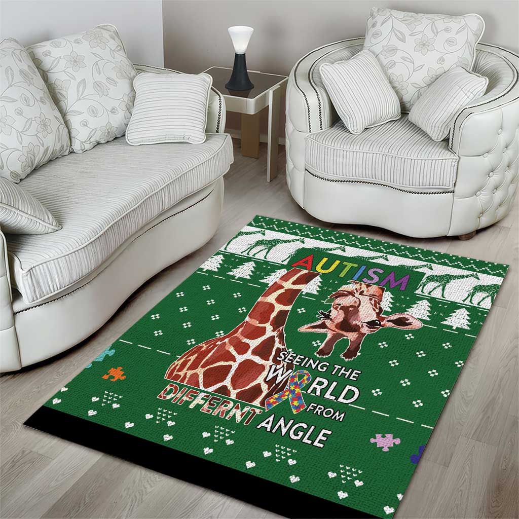 Giraffe Autism Area Rug Seeing The World From Different Angles - Wonder Print Shop