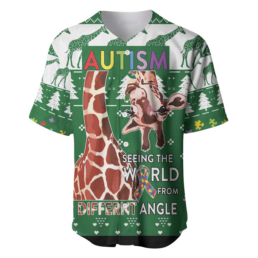 Giraffe Autism Baseball Jersey Seeing The World From Different Angles - Wonder Print Shop