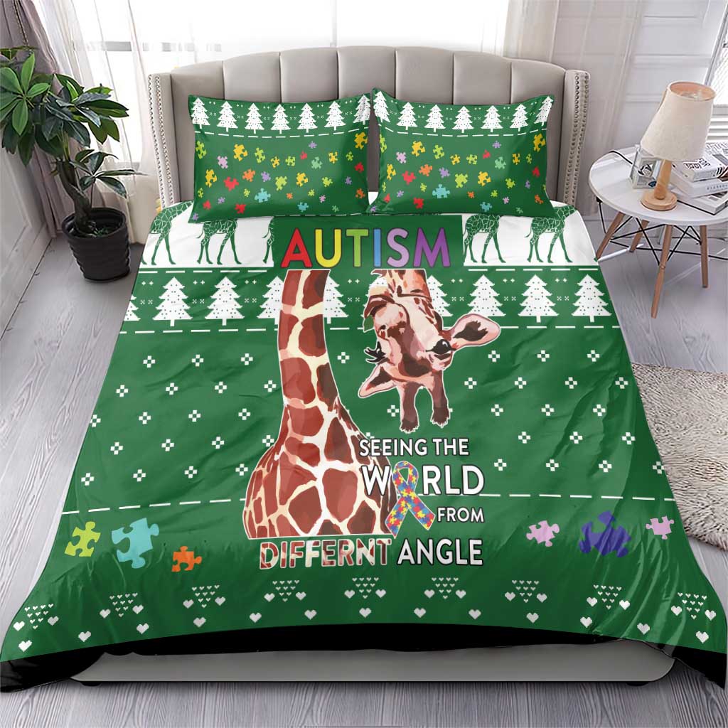Giraffe Autism Bedding Set Seeing The World From Different Angles - Wonder Print Shop