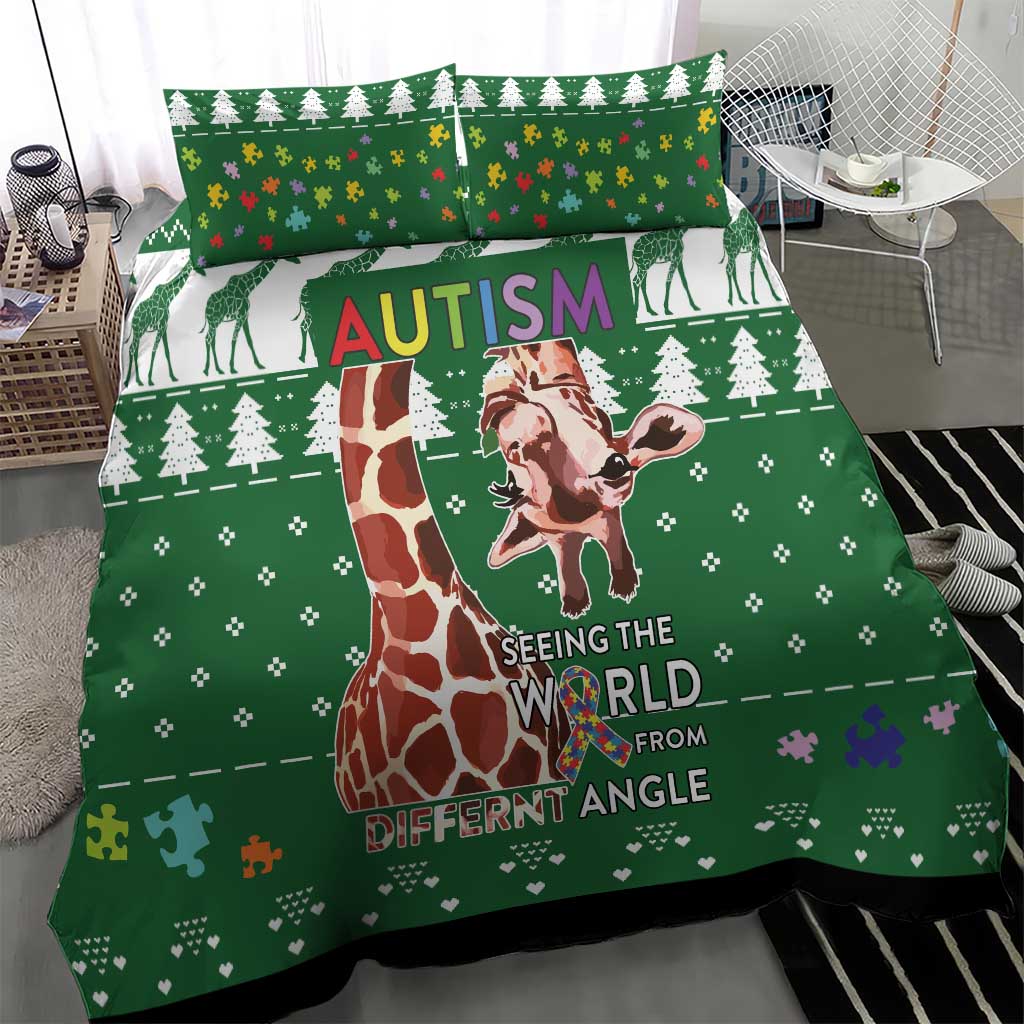 Giraffe Autism Bedding Set Seeing The World From Different Angles - Wonder Print Shop
