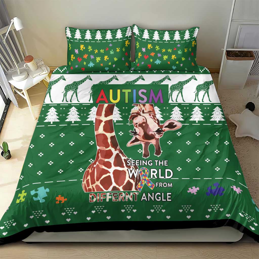 Giraffe Autism Bedding Set Seeing The World From Different Angles - Wonder Print Shop