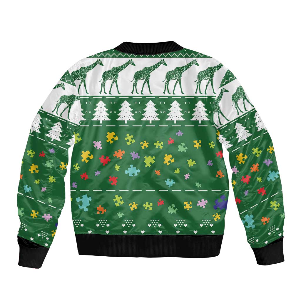 Giraffe Autism Bomber Jacket Seeing The World From Different Angles - Wonder Print Shop