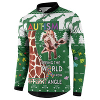 Giraffe Autism Button Sweatshirt Seeing The World From Different Angles - Wonder Print Shop