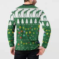 Giraffe Autism Button Sweatshirt Seeing The World From Different Angles - Wonder Print Shop