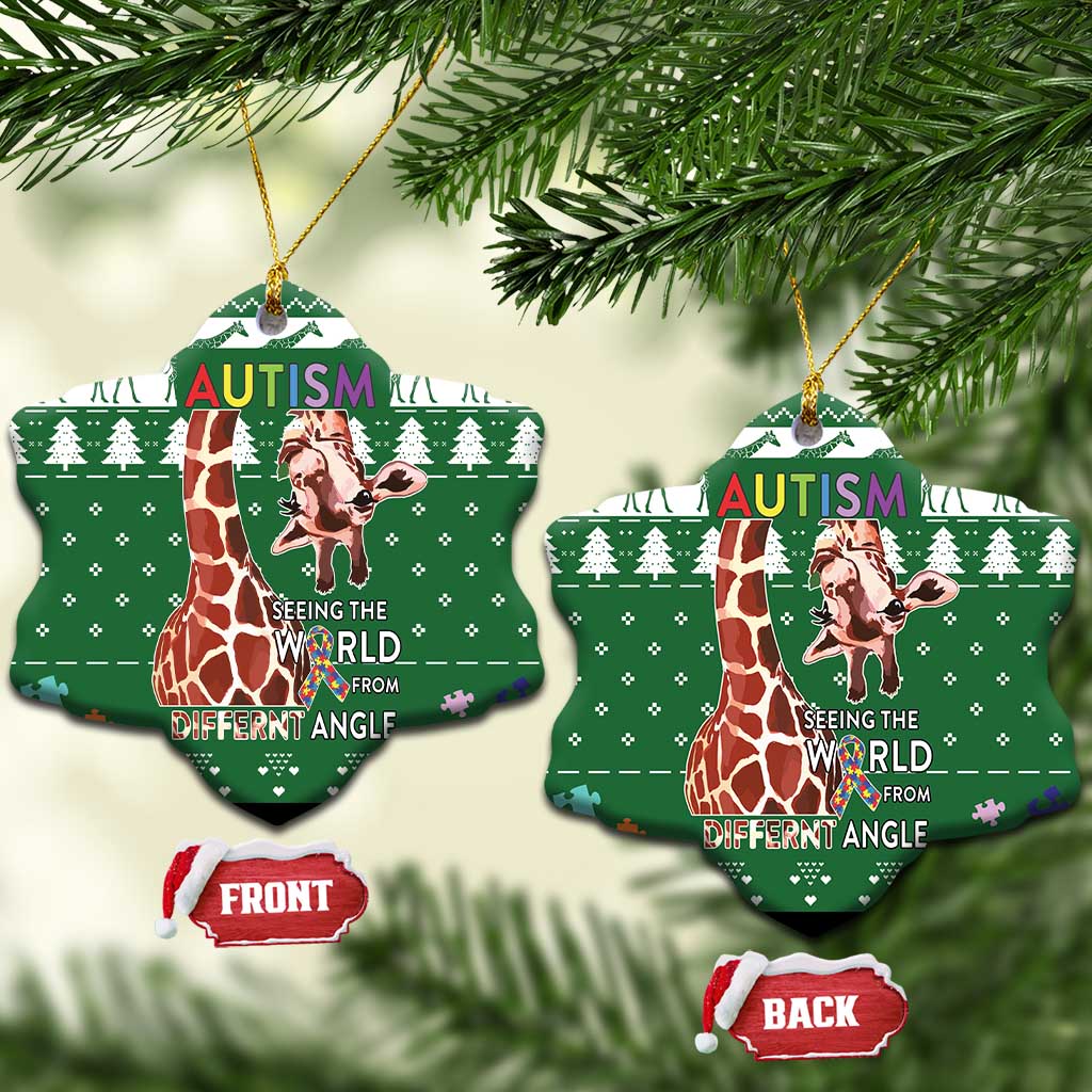 Giraffe Autism Ceramic Ornament Seeing The World From Different Angles - Wonder Print Shop