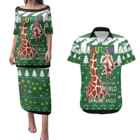 Giraffe Autism Couples Matching Puletasi and Hawaiian Shirt Seeing The World From Different Angles - Wonder Print Shop