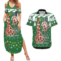 Giraffe Autism Couples Matching Summer Maxi Dress and Hawaiian Shirt Seeing The World From Different Angles - Wonder Print Shop