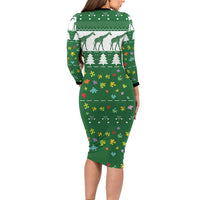 Giraffe Autism Family Matching Long Sleeve Bodycon Dress and Hawaiian Shirt Seeing The World From Different Angles - Wonder Print Shop