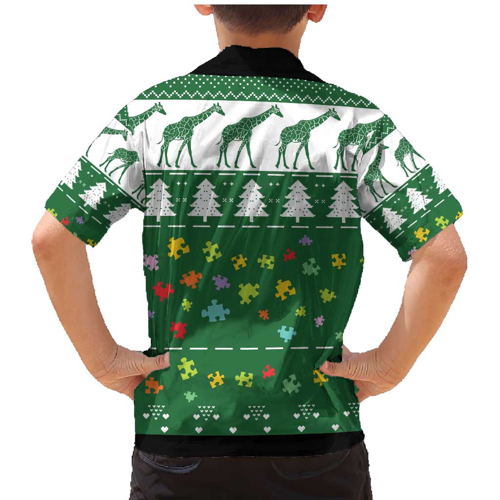 Giraffe Autism Family Matching Mermaid Dress and Hawaiian Shirt Seeing The World From Different Angles - Wonder Print Shop