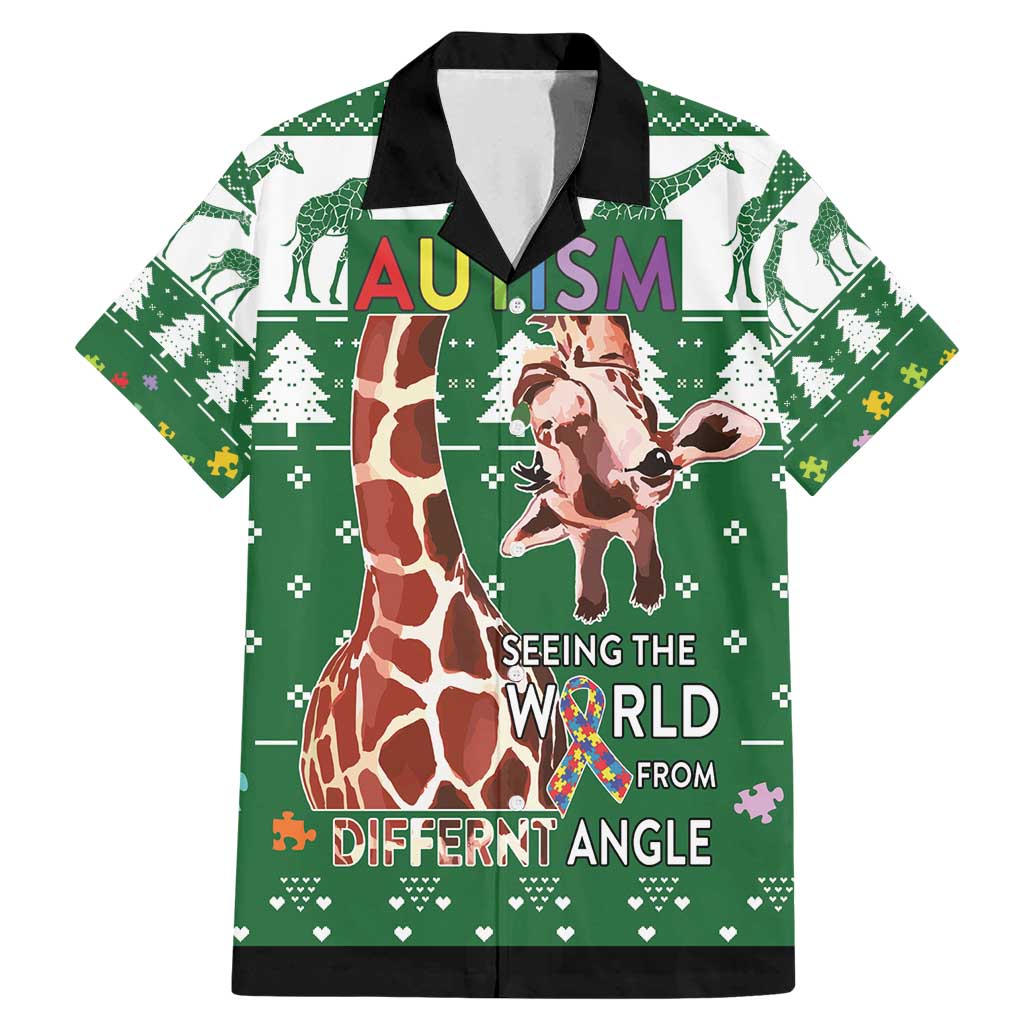 Giraffe Autism Family Matching Mermaid Dress and Hawaiian Shirt Seeing The World From Different Angles - Wonder Print Shop