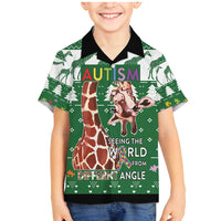 Giraffe Autism Family Matching Mermaid Dress and Hawaiian Shirt Seeing The World From Different Angles - Wonder Print Shop