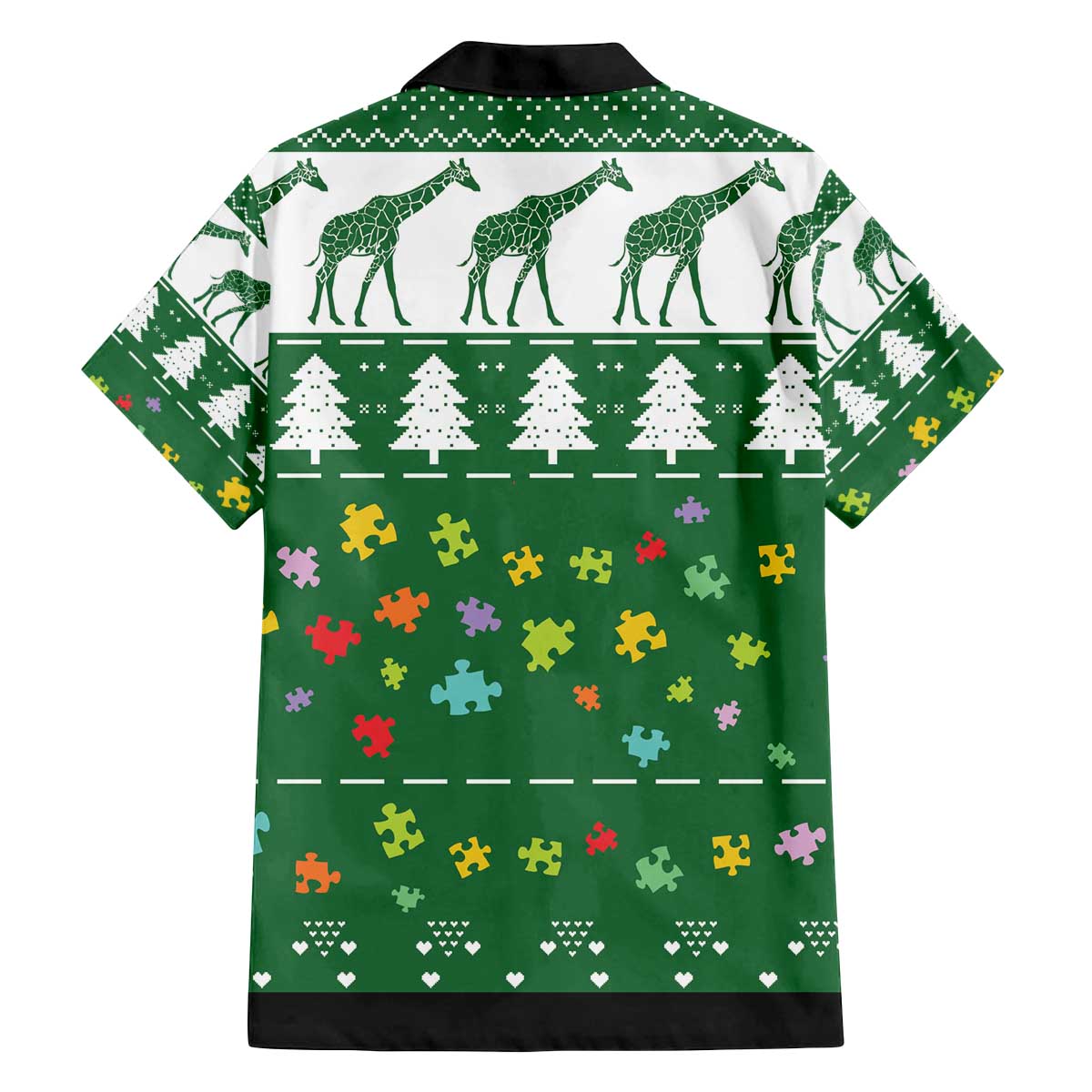 Giraffe Autism Family Matching Off The Shoulder Long Sleeve Dress and Hawaiian Shirt Seeing The World From Different Angles - Wonder Print Shop