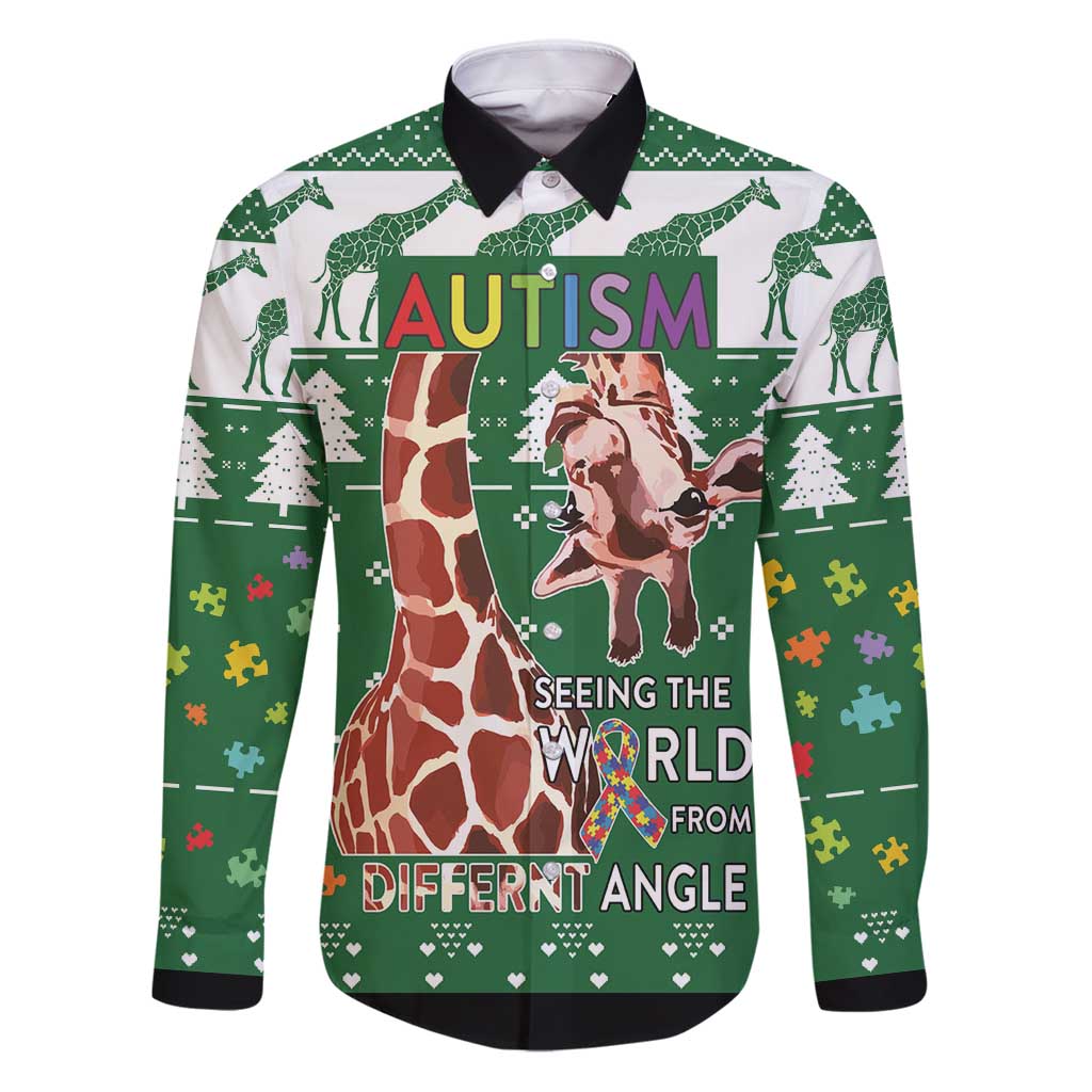 Giraffe Autism Family Matching Puletasi and Hawaiian Shirt Seeing The World From Different Angles - Wonder Print Shop