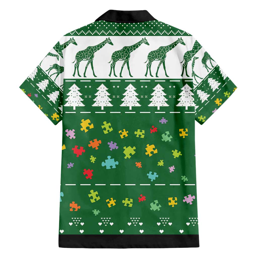 Giraffe Autism Family Matching Short Sleeve Bodycon Dress and Hawaiian Shirt Seeing The World From Different Angles - Wonder Print Shop