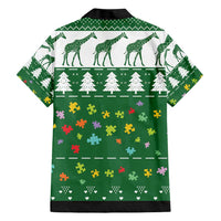 Giraffe Autism Family Matching Short Sleeve Bodycon Dress and Hawaiian Shirt Seeing The World From Different Angles - Wonder Print Shop