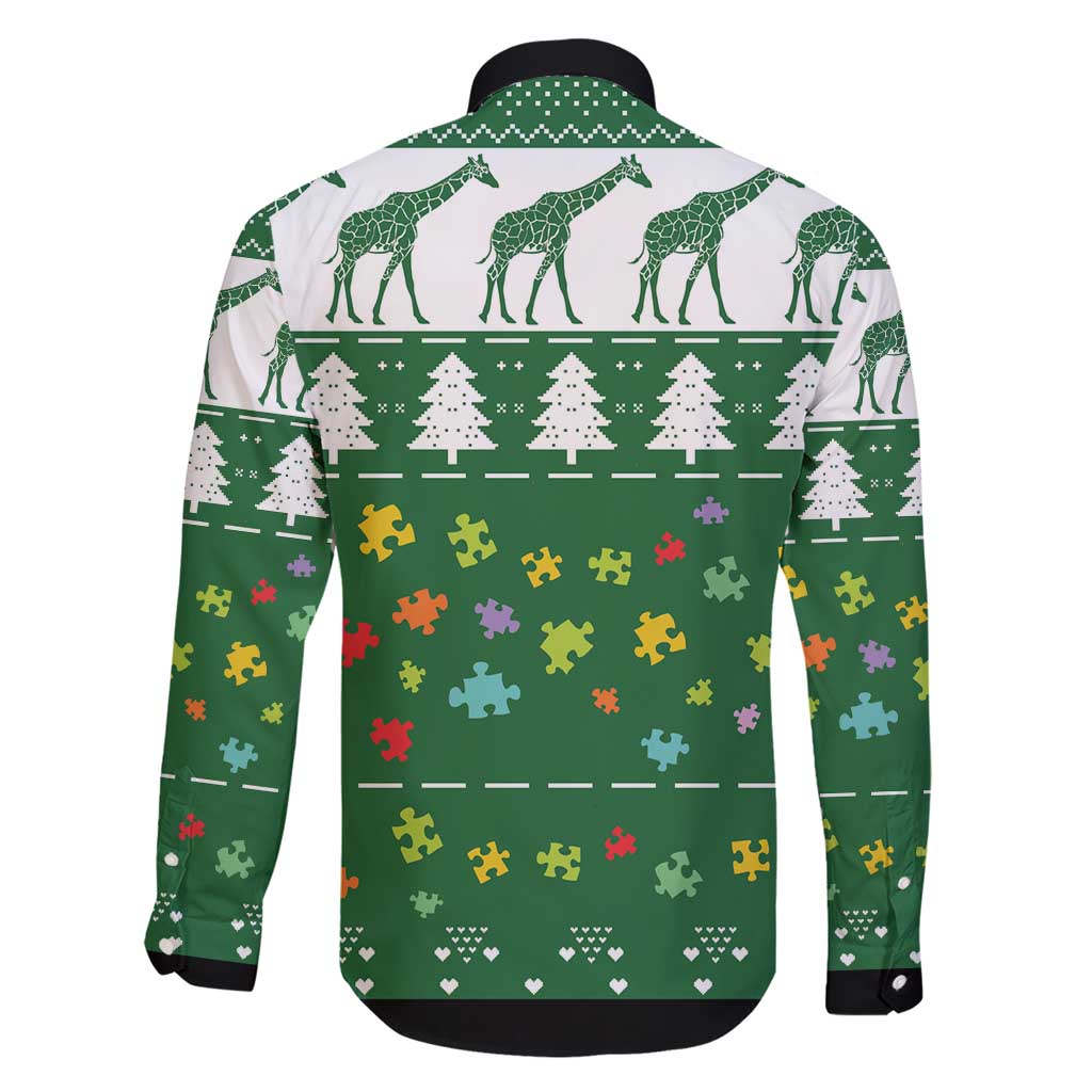 Giraffe Autism Family Matching Short Sleeve Bodycon Dress and Hawaiian Shirt Seeing The World From Different Angles - Wonder Print Shop